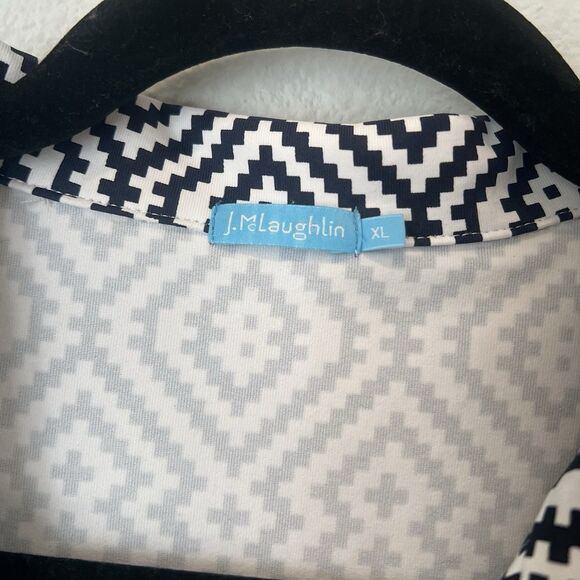 J. LcLAUGHLIN 3/4 Sleeve Catalina Cloth Geometric Aztec Dress XL Office School - Picture 2 of 8